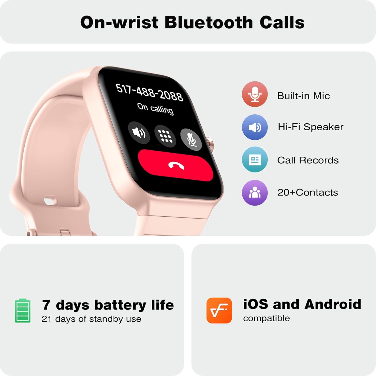 On-wrist Bluetooth Calls