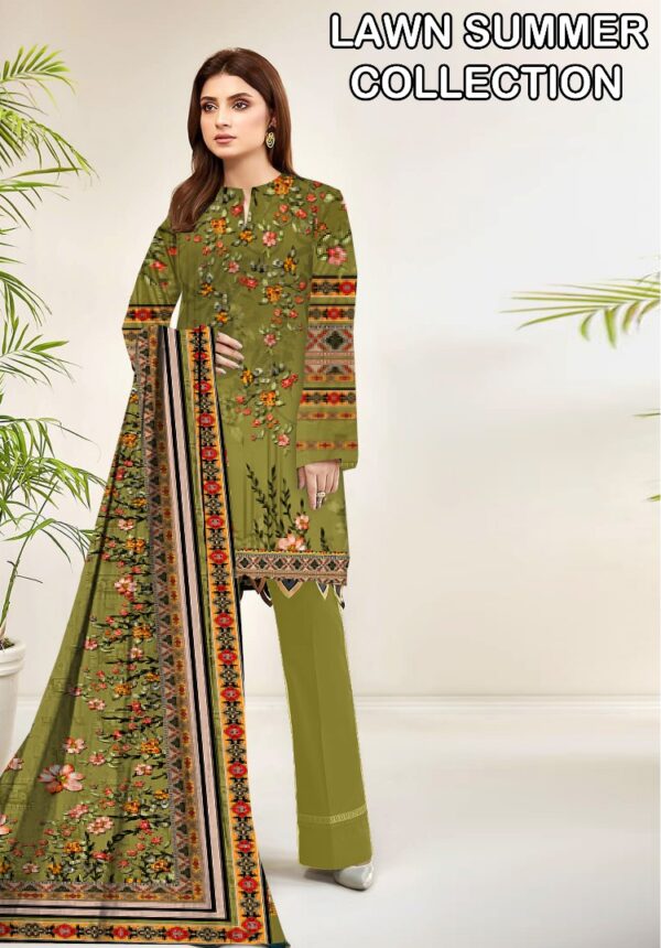 Premium Unstitched Lawn 3-Piece Suit – Designer-Inspired Digital Print | Summer Collection – Design 09