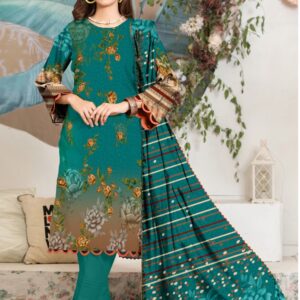 Premium Unstitched Lawn 3-Piece Suit – Designer-Inspired Digital Print | Summer Collection – Design 05