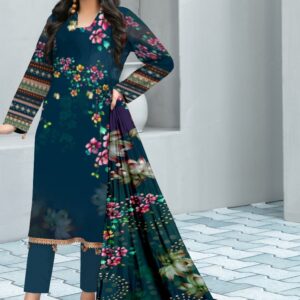 Premium Unstitched Lawn 3-Piece Suit – Designer-Inspired Digital Print | Summer Collection – Design 04